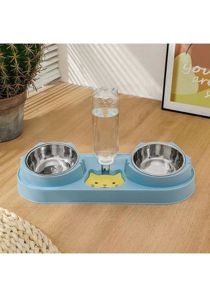 Bule 1 2022 Gıda Pet Otomatik Besleyici Kedi Dağıtıcı Köpek Konteyner Içme Suyu Yükseltilmiş Plaka Kaymaz Çift Kase Renkli (Yurt Dışından) fiyatları
