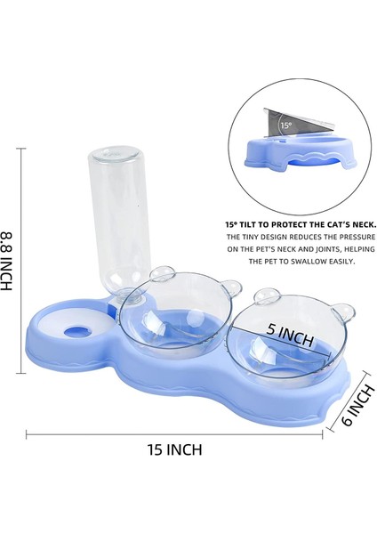 Bule 1 2022 Gıda Pet Otomatik Besleyici Kedi Dağıtıcı Köpek Konteyner Içme Suyu Yükseltilmiş Plaka Kaymaz Çift Kase Renkli (Yurt Dışından) fırsatları