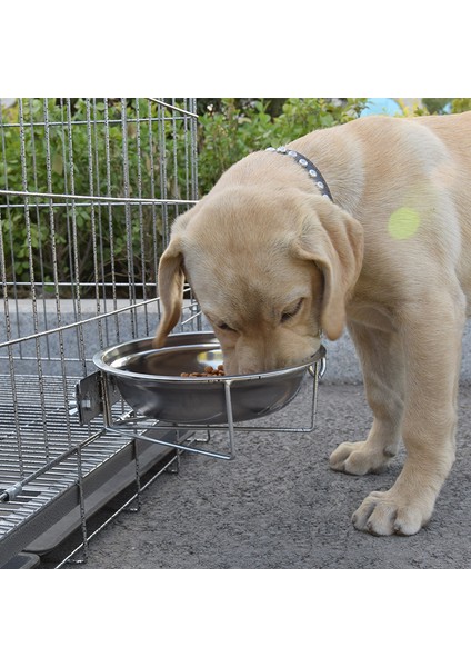 15 cm Çap Asılı Paslanmaz Çelik Köpek Kase Duvara Monte Kedi Pet Su Gıda Konteyner Besleyici Sabit Metal Tutucu Desteği Devrilme Önleyici 23 cm (Yurt Dışından)