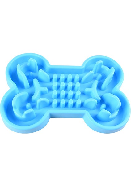 Mavi 24X17X2 cm Pet Köpek Kase Sağlıklı Yumuşak Kauçuk Yavaş Mama Besleyici Kaymaz Anti-Gulping Choke Kedi Köpek Maması Besleme Yavaş Besleyici Için Seyahat Kase (Yurt Dışından)