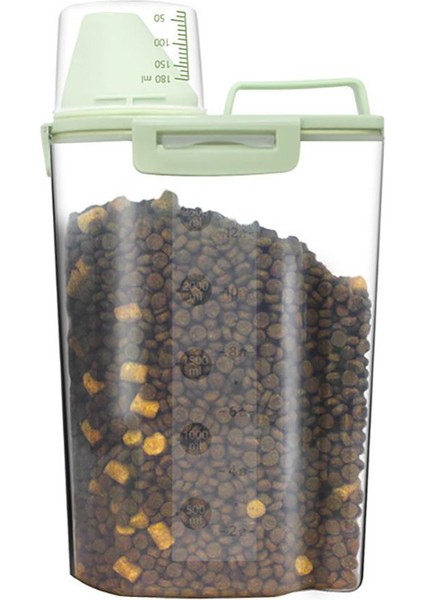 Yeşil 1.5l Pet Gıda Saklama Kabı Köpek Kedi Kuş ve Ölçme Kabı ile Diğer Evcil Hayvan Gıda Saklama Kutusu Ev Için Taze Yarı Saydam Vücut Tutun (Yurt Dışından) fiyatları