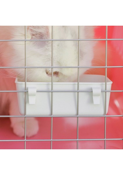 Beyaz S Küçük Evcil Hayvan Mama Besleyici Kase Hamster Kafesi Kanca Up Asılı Kase Su Içme Cihazı Kuş Güvercinler Sincap Besleme Fincan Tavşan Yemi (Yurt Dışından)