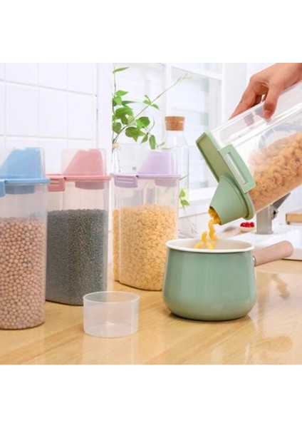 Yeşil 1.9l 2.5l Kapasiteli Pet Gıda Organizatör Plastik Saklama Kabı Ölçüm Fincan Dekantör Şişe Ağzı Mühür Toka Köpek Kedi Tahıl Dağıtıcı Tankı (Yurt Dışından) fiyatları