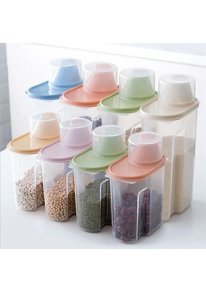 Yeşil 1.9l 2.5l Kapasiteli Pet Gıda Organizatör Plastik Saklama Kabı Ölçüm Fincan Dekantör Şişe Ağzı Mühür Toka Köpek Kedi Tahıl Dağıtıcı Tankı (Yurt Dışından) modelleri