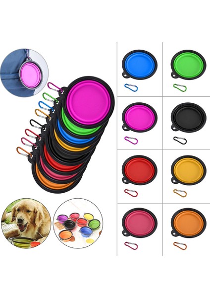 Kırmızı Katlanabilir Silikon Hayvan Mama Kabı Taşınabilir Köpek Maması Kabı Açık Kamp Köpek Malzemeleri Için Katlanabilir Besleyici (Yurt Dışından) fırsatları