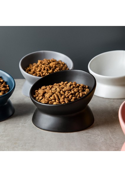 Pembe Pet Seramik Kase Iskandinav Tarzı Kedi Maması Besleme Yemekleri Yavru Köpek Boyun Koruma Yüksek Ayak Kaseler Kediler Yeme Malzemeleri (Yurt Dışından) fırsatları
