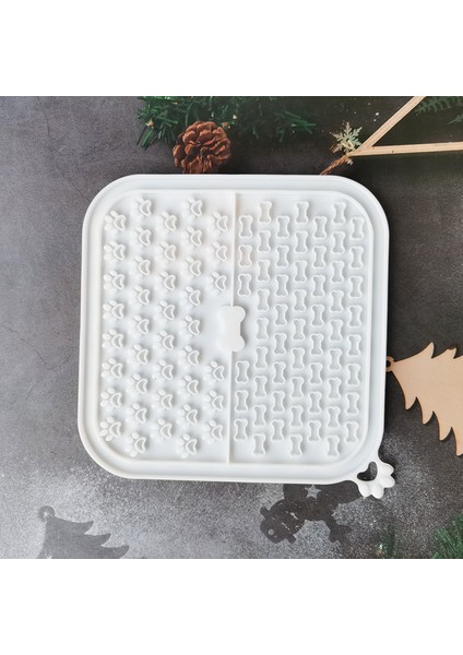 Beyaz Evcil Hayvan Besleme Matı Kazıyıcı ile Yavaş Besleyici Ped Kedi Köpek Yalamak Yalama Mat Yavru Banyo Distraksiyon Pedleri Silikon Dağıtıcı (Yurt Dışından)