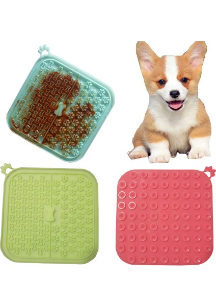 Beyaz Evcil Hayvan Besleme Matı Kazıyıcı ile Yavaş Besleyici Ped Kedi Köpek Yalamak Yalama Mat Yavru Banyo Distraksiyon Pedleri Silikon Dağıtıcı (Yurt Dışından) fiyatları