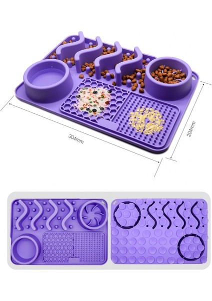 Koyu Gri Yavaş Yemek Kasesi Evcil Hayvan Yalama Matı Isırmaya Dayanıklı Kaymaz Boğulma Önleyici Yavaş Besleyici Bariyer Tasarımı Eşit Kenarlı Evcil Hayvan Kaynağı (Yurt Dışından) fiyatları