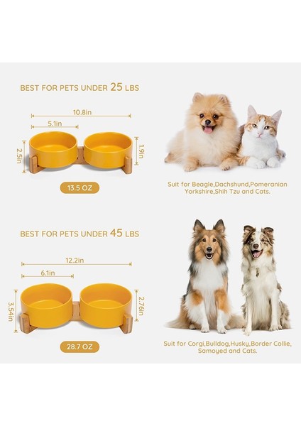 Beyaz S 400ML Seramik Köpek Kedi Kase Mama Su Seti Ahşap Standlı Büyük Kapasiteli Kaymaz Dökülme Yok Besleyici Bulaşık Köpek Besleme Pet Malzemeleri (Yurt Dışından) fırsatları