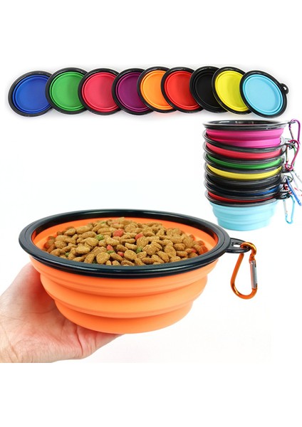 Orange 650ML 350 - 650 - 1000ML Büyük Katlanabilir Köpek Kase Seyahat Aksesuarları Köpek Yemek Tabağı Kase Seyahat Aksesuarları Kedi Konteyner Su Şişesi (Yurt Dışından) indirimleri
