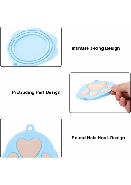 Mavi Silikon Sevimli Ayak Izi ile Pet Gıda Konserve Kapakları Kapakları Kawaii Konserve Kapakları Köpek ve Kedi Konserve Gıda Için Kapakları (Yurt Dışından) indirimleri