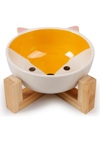 Gri Kedi Seramik Köpek Kase Yükseltilmiş Yuvarlak Köpek Kedi Kase Hiçbir Dökülme Pet Yemek Su Besleme Için Sevimli Karikatür Baskılı Pet Köpek Yükseltilmiş Çanak (Yurt Dışından) fırsatları