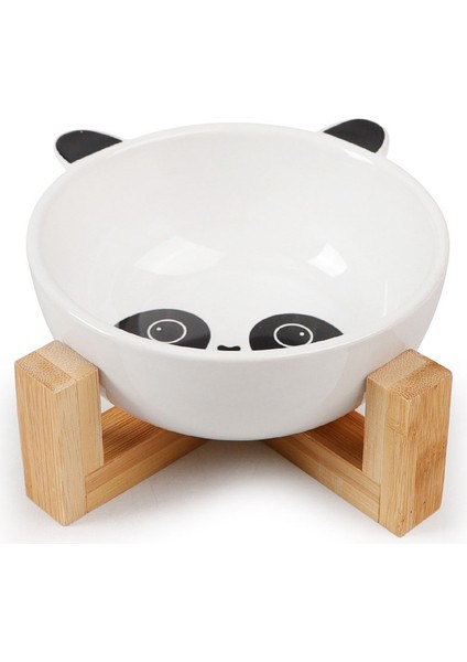 Gri Kedi Seramik Köpek Kase Yükseltilmiş Yuvarlak Köpek Kedi Kase Hiçbir Dökülme Pet Yemek Su Besleme Için Sevimli Karikatür Baskılı Pet Köpek Yükseltilmiş Çanak (Yurt Dışından) indirimleri