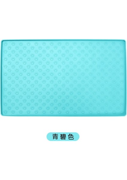Mavi 48X30 cm Evcil Hayvan Mama Matı Pet Placemat Köpek Hayvan Mama Kabı Ped Köpekler ve Kediler Su Geçirmez Besleme Matı Yiyecek ve Su Taşmasını Önlemek Silikon (Yurt Dışından)