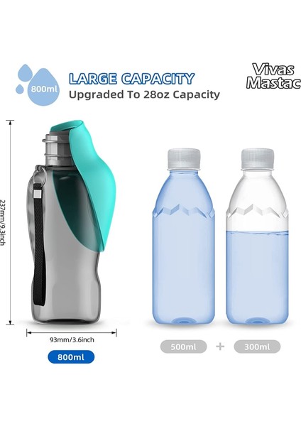 Mavi 800 ml Büyük Köpek Su Şişesi Taşınabilir Sızdırmaz Hafif Katlanabilir Pet Suluk Köpekler Kediler Için Uygun Seyahat Yürüyüş Aksesuarları (Yurt Dışından) modelleri