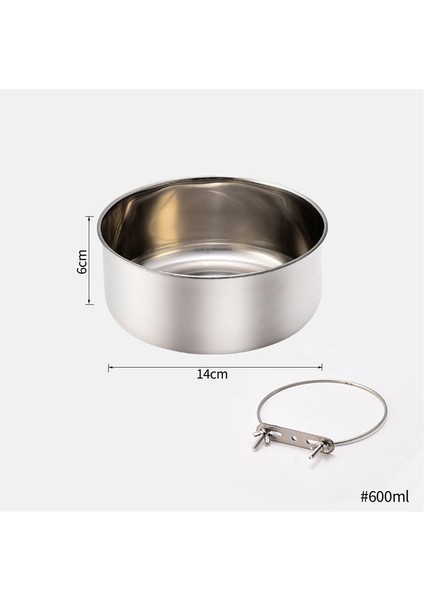 600 ml Paslanmaz Çelik Evcil Hayvan Yiyecek Kasesi 10-20 cm Sıradan Kafes Asılı Köpek Havzası Besleyici Büyük Kapasiteli Sabit Metal Besleme Kasesi (Yurt Dışından) fiyatları