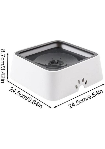 Beyaz Kase Büyük Köpek Su Kasesi 2l Yüzen Pet Su Sıçramaya Dayanıklı Kedi Su Kasesi Boğulma Önleyici Dökülmez Su Araç Taşınan Seyahat Sebili (Yurt Dışından)