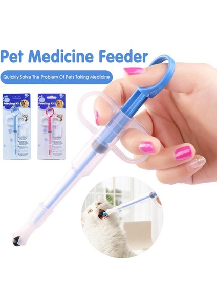 Mavi 1 Adet Pet Ilaç Şırınga Tablet Hap Tabancası Piller Itme Dağıtıcı Ilaç Su Süt Şırınga Köpek Kedi Yavrusu Besleyici Kiti Evcil Hayvan Kaynağı (Yurt Dışından)