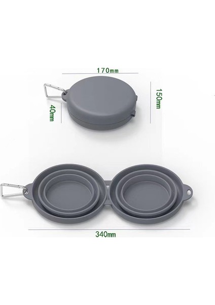 M Katlanır Silikon Hayvan Mama Kabı Kaymaz Köpek Çift Kullanımlı Kase Karabina ile Köpek Mama Kabı Açık Taşınabilir Evcil Hayvan Mama Kasesi (Yurt Dışından)