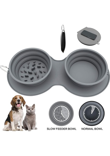 M Katlanır Silikon Hayvan Mama Kabı Kaymaz Köpek Çift Kullanımlı Kase Karabina ile Köpek Mama Kabı Açık Taşınabilir Evcil Hayvan Mama Kasesi (Yurt Dışından) fiyatları