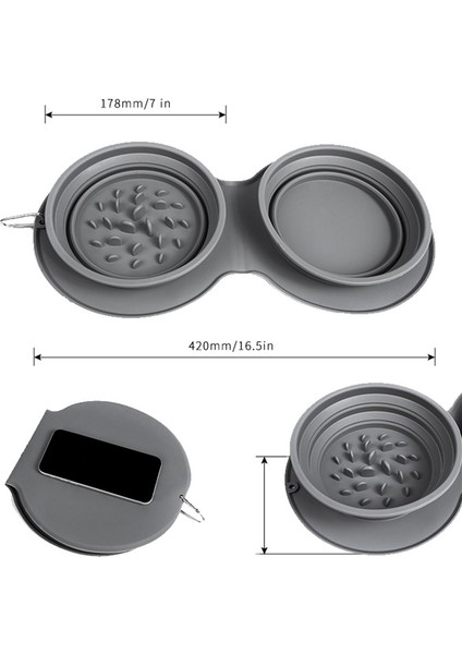 M Katlanır Silikon Hayvan Mama Kabı Kaymaz Köpek Çift Kullanımlı Kase Karabina ile Köpek Mama Kabı Açık Taşınabilir Evcil Hayvan Mama Kasesi (Yurt Dışından) fırsatları