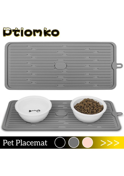 Gri Pet Placemat Kedi Maması Mat Köpek Kase Pedi Yavru Besleyici Pedleri Köpek Besleme Paspasları Kaymaz Silikon Küçük Orta Köpekler Için Uygun (Yurt Dışından) fiyatları
