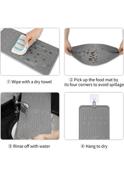 Gri Pet Placemat Kedi Maması Mat Köpek Kase Pedi Yavru Besleyici Pedleri Köpek Besleme Paspasları Kaymaz Silikon Küçük Orta Köpekler Için Uygun (Yurt Dışından) indirimleri