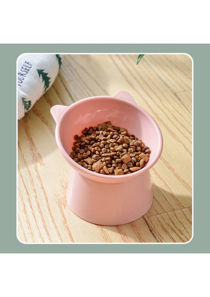 Pembe Kedi Kase Yüksek Ayak Köpek Kase Boyun Koruyucu Kedi Pet Gıda Su Kasesi Anti-Ucu Binoral Pet Besleme Kedi Aksesuarı Pet Tatlı Kase (Yurt Dışından)