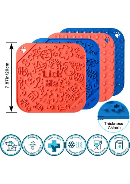 Blue-B S(15X15X0.9CM) Köpek Yavaş Besleyici Yalama Mat Yalama Plakalı Gıda Dağıtıcı, Sıkıntı Kaygısını Azaltıcı;yemek Için Mükemmel, Yoğurt Veya Fıstık Ezmesi Ikramları (Yurt Dışından) modelleri