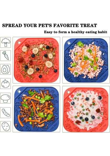 Blue-B S(15X15X0.9CM) Köpek Yavaş Besleyici Yalama Mat Yalama Plakalı Gıda Dağıtıcı, Sıkıntı Kaygısını Azaltıcı;yemek Için Mükemmel, Yoğurt Veya Fıstık Ezmesi Ikramları (Yurt Dışından) indirimleri