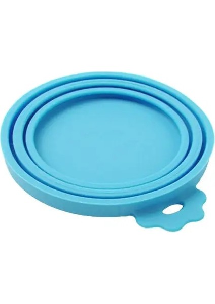 Gök Mavisi Taşınabilir Silikon Köpek Kedi Konserve Kapak Pet Yemek Örtüsü Depolama Taze Tutma Kapakları (Yurt Dışından)
