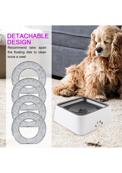 Beyaz Kase Büyük Köpek Su Kasesi 2l Yüzen Pet Su Sıçramaya Dayanıklı Kedi Su Kasesi Boğulma Önleyici Dökülmez Su Araç Taşınan Seyahat Sebili (Yurt Dışından) indirimleri