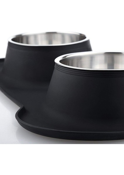 Gri M Pet Köpek Yavrusu Kedi Besleme Paslanmaz Çelik Çanak Pet Suluk Gıda Yemi Yerleştirme Köpek Aksesuarları Taşma Önleyici Sofra Gri (Yurt Dışından) fırsatları