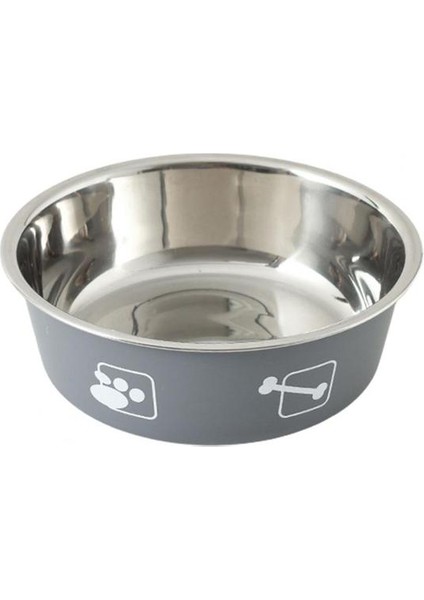 Gri M Köpek Kedi Mama Kasesi Pet Besleyici Kase Ev Için Dayanıklı Kaymaz Paslanmaz Çelik Kalınlaşmış (Yurt Dışından)