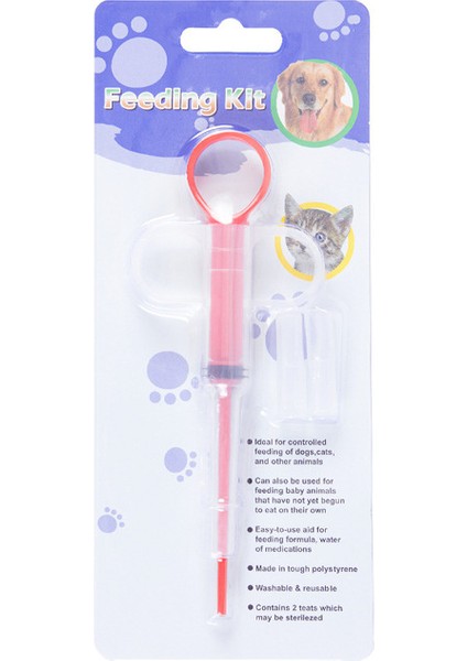 Kırmızı 2 Adet 3 Paket Pet Ilaç Besleyici Şırınga Hap Tabancası Itme Dağıtıcı Iksir Süt Şırınga Köpek Kedi Yavrusu Ilaç Besleme Aracı (Yurt Dışından)