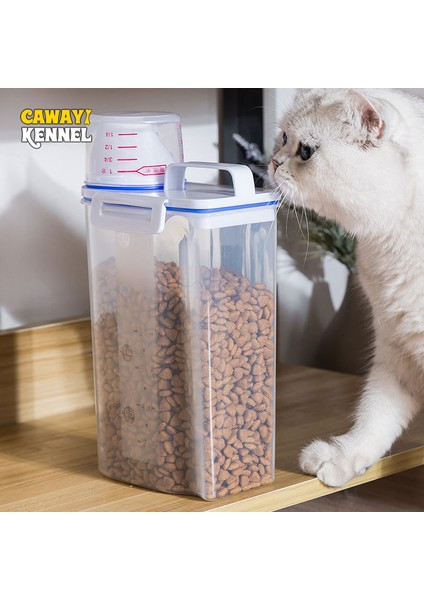 3l Pembe Cawayi Kulübesi Köpek Kedi Maması 1.75/3l Kova Plastik Depolama Tankı Ölçüm Kabı Konteyner Nem Geçirmez Mühürlü Kavanoz Evcil Hayvan Malzemeleri (Yurt Dışından) fiyatları
