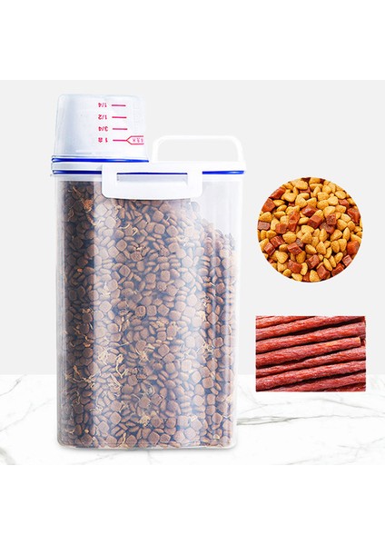 3l Pembe Cawayi Kulübesi Köpek Kedi Maması 1.75/3l Kova Plastik Depolama Tankı Ölçüm Kabı Konteyner Nem Geçirmez Mühürlü Kavanoz Evcil Hayvan Malzemeleri (Yurt Dışından) fırsatları