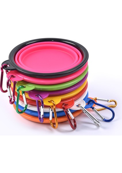 Sarı 1000ML 350ML 1000ML Köpek Katlanabilir Kase Katlanır Silikon Pet Seyahat Kaseleri Gıda Su Besleme Katlanabilir Fincan Köpek Kedi Için Karabina ile (Yurt Dışından) modelleri