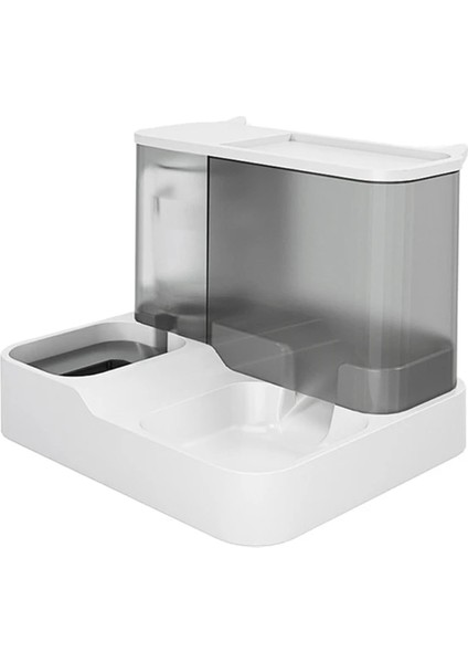 Gri Pratik Köpek Su Yiyecek Kasesi Su Sebili Pet Kedi Için Güzel 2 In 1 Köpek Besleyici Gıda Kabı Kase Y5GB (Yurt Dışından)