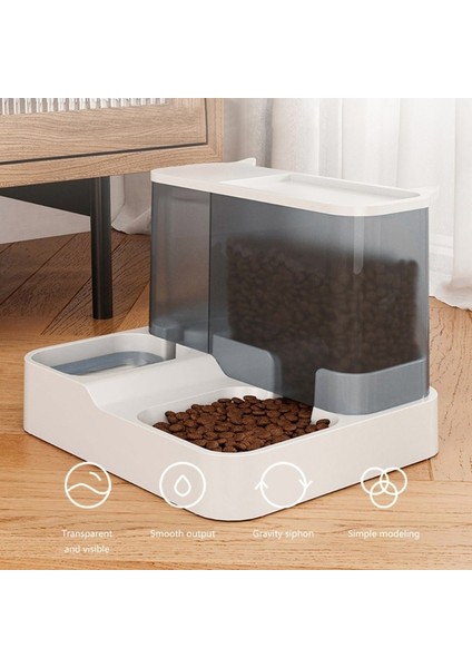 Gri Pratik Köpek Su Yiyecek Kasesi Su Sebili Pet Kedi Için Güzel 2 In 1 Köpek Besleyici Gıda Kabı Kase Y5GB (Yurt Dışından) modelleri