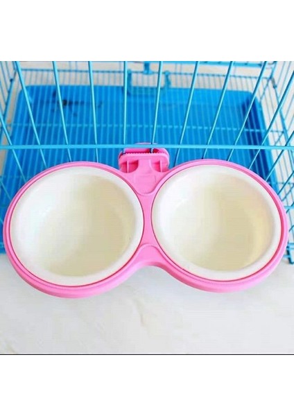 Scarlet S Sabit Asılı Kafes Köpek Kasesi Ayrılabilir Kalınlaşmış Takviyeli Asılı Kafes Paslanmaz Çelik Pet Çift Kase Kedi ve Köpek Evrensel (Yurt Dışından)