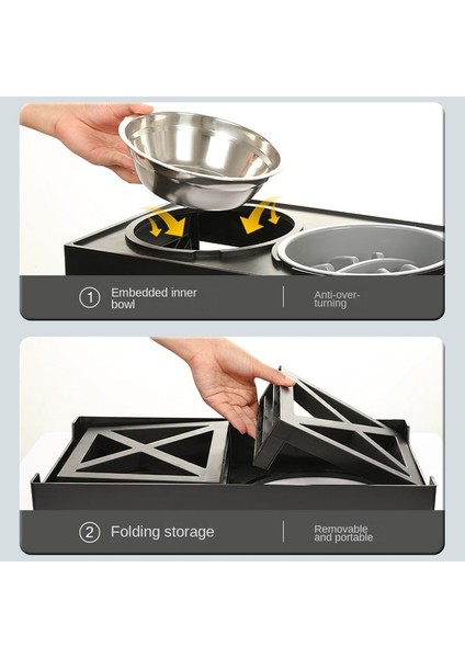 A-01BLACK Köpek Yükseltilmiş Gıda Su Besleyiciler Ayarlanabilir Yükseklik Köpek Çift Kaseler Standı Pet Besleme Çanağı Kase Küçük Orta Büyük Köpekler Kaldırma Masası (Yurt Dışından) modelleri