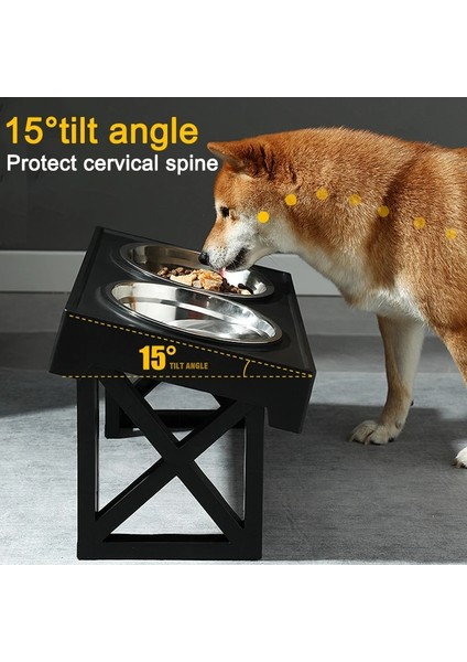 A-01BLACK Köpek Yükseltilmiş Gıda Su Besleyiciler Ayarlanabilir Yükseklik Köpek Çift Kaseler Standı Pet Besleme Çanağı Kase Küçük Orta Büyük Köpekler Kaldırma Masası (Yurt Dışından) fırsatları