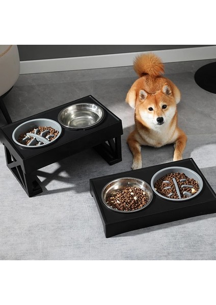 A-01BLACK Köpek Yükseltilmiş Gıda Su Besleyiciler Ayarlanabilir Yükseklik Köpek Çift Kaseler Standı Pet Besleme Çanağı Kase Küçük Orta Büyük Köpekler Kaldırma Masası (Yurt Dışından) indirimleri