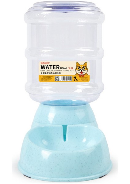 Su Mavisi 3.8l Köpek Otomatik Besleyiciler Plastik Su Şişesi Kedi Kase Besleme ve Içme Köpek Su Sebili Pet Besleme Kasesi Evcil Hayvan Malzemeleri (Yurt Dışından)