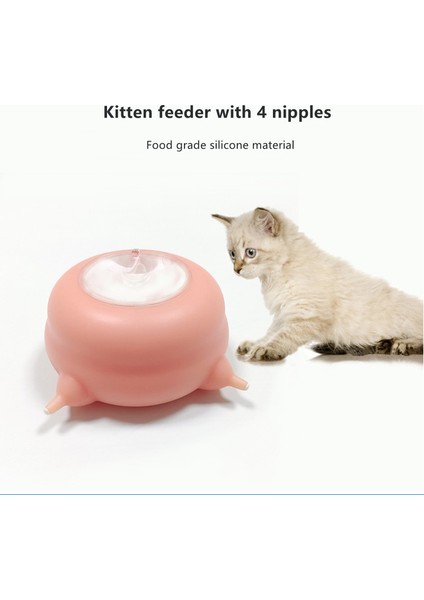 Kedi Besleyici (L) Köpek Kasesi 3 4 5 Meme Besleyici Şişe Bakım Istasyonu Köpek Kedi Yavrusu Evcil Hayvan Bebek Kabarcık Süt Silikon Çoklu Içecek Mama Dağıtıcısı (Yurt Dışından)
