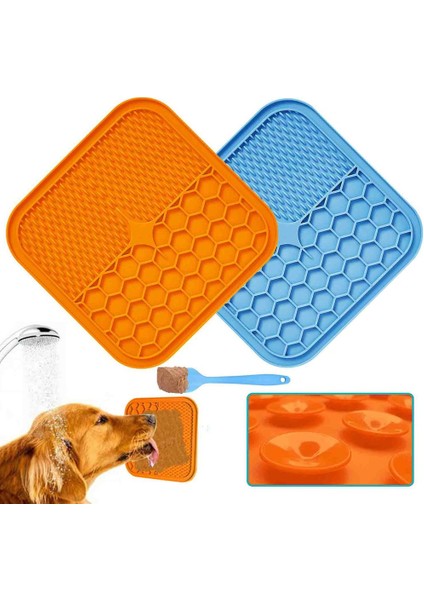 Turuncu Pet Yalama Pedi Yavaş Besleyici Yalama Silikon Mat Evcil Köpekler Kediler Için Yavaş Yemek Kaseleri Yalama Mat Besleme Kediler Köpekler Kase Dağıtıcı (Yurt Dışından) fiyatları