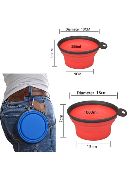 Mor 1000 ml 350/1000 ml Büyük Katlanabilir Köpek Kedi Katlanır Silikon Kase Taşınabilir Köpek Maması Kabı Açık Besleyici Bulaşık Kase Köpek Aksesuarı (Yurt Dışından) fiyatları