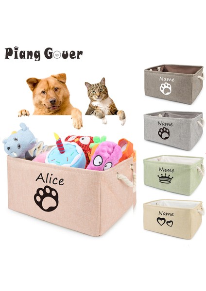 H Gri L 40X30X20 cm Sepet Oyuncaklar Köpek Paw Kişiselleştirilmiş Pet Oyuncak Saklama Kutusu Giysiler Için Özel Kedi Ürünü Adı Köpek (Yurt Dışından)
